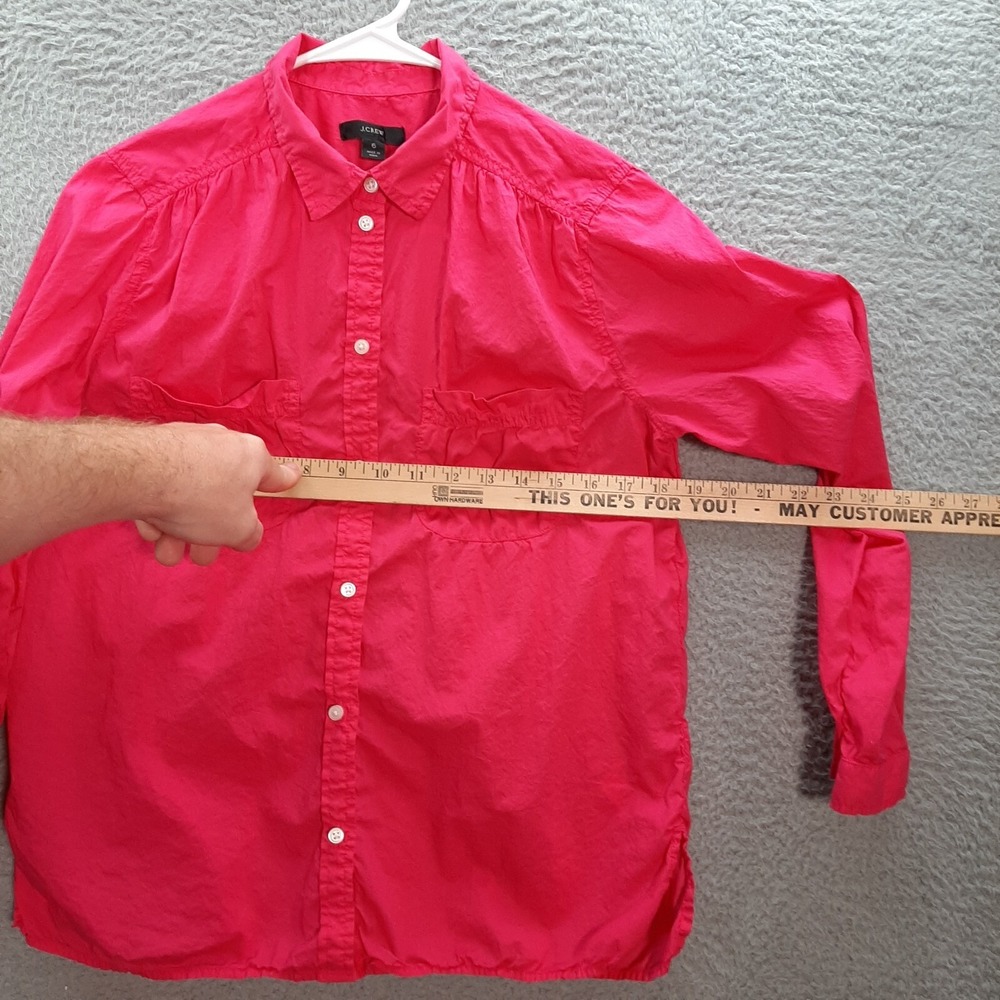 J Crew Shirt Womens 6 Pink Long Sleeve Top Preppy Careerwear Workwear Casual - Picture 3 of 13